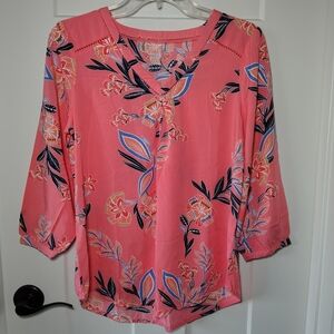 St. John's Bay Coral Floral Blouse